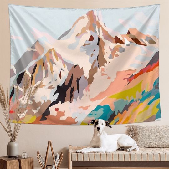 Mountain Tapestry Wall Hanging Art Tapestry Snowy Mountains Tapestry