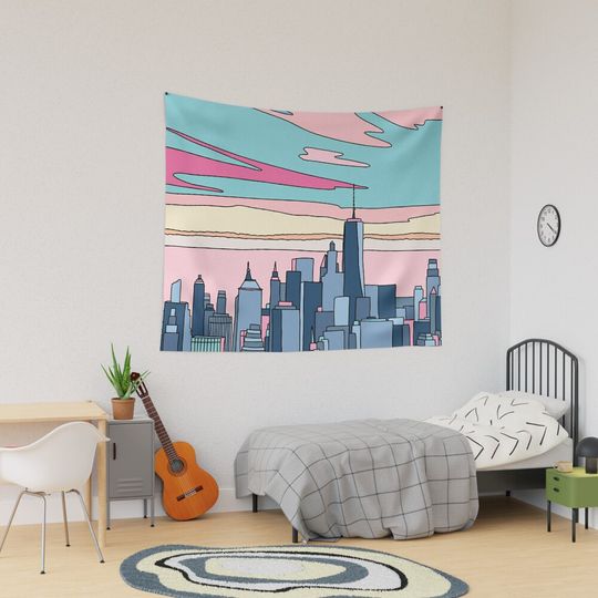 City sunset by Elebea Tapestry