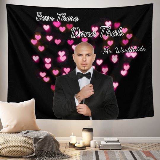 Mr Worldwide Tapestry Live Laugh Love Pitbull Tapestry