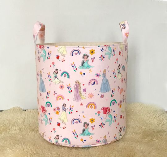 Disney Princess Sketch Hamper, Toy Nursery Fabric Basket