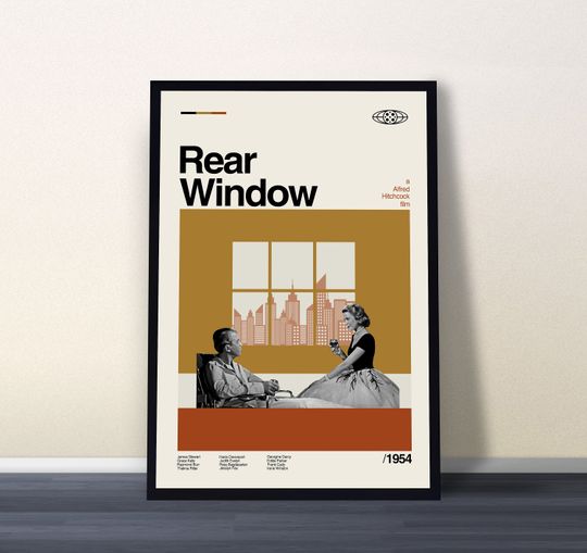 Rear Window Poster, Rear Window, Movie Poster, Minimalist Movie Poster