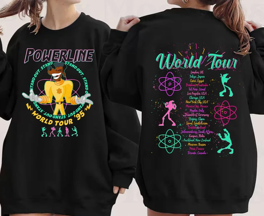 Goofy Movie Powerline Stand Out Tour 95 Shirt, Goofy World Tour '95 Shirt