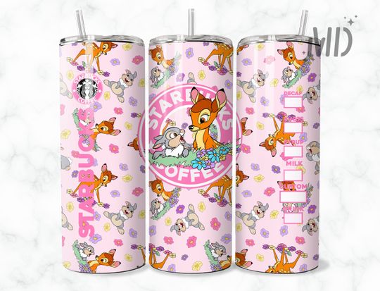 Disney Bambi and Thumper Tumbler with Lid and Straw