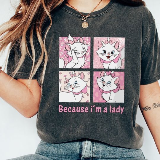 The Marie Cat Shirt, Aristocats Marie Cat Floral Because I'm A Lady T Shirt