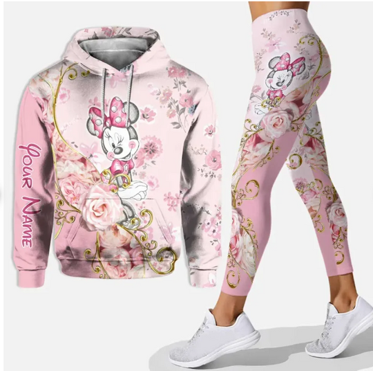 Personalized Name Disney Mickey Mouse Minnie Hoodie Legging Sets