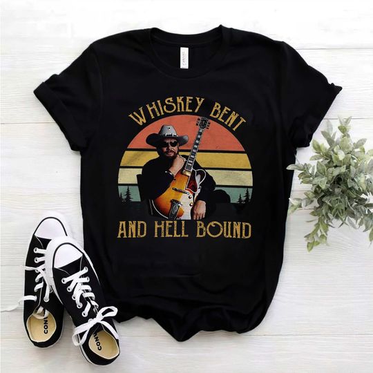 Whiskey Bent And Hell Bound Hank Retro Vintage T-Shirt, Hank Williams Jr Shirt