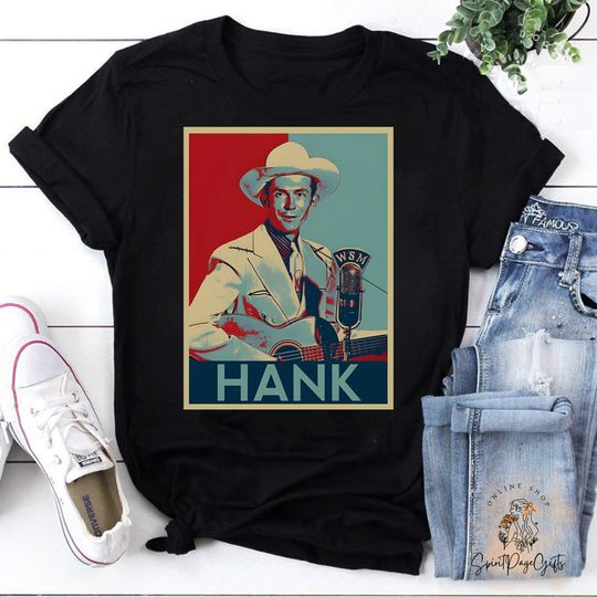Art Print Hank Williams Vintage Unisex T-Shirt, Vintage Hank Williams Shirt