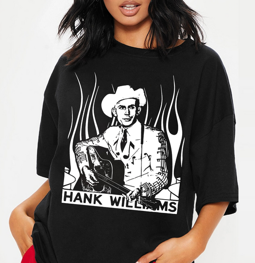Hank Williams Sr. T Shirt Vintage Classic Country Outlaw Music Black Tee