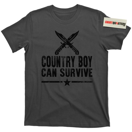 Hank Williams Jr Country Boy Can Survive hunting fishing outdoors tee T Shirt
