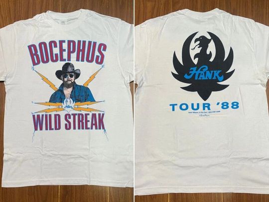Hank Williams Jr 1988 Bocephus Wild Streak Tour 88 Music Concert T-Shirt