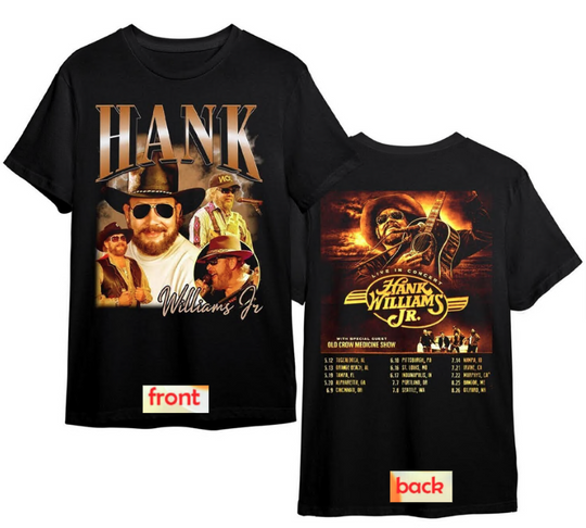 Vintage Hank Williams Jr Live Headlining Tour 2023 T Shirt