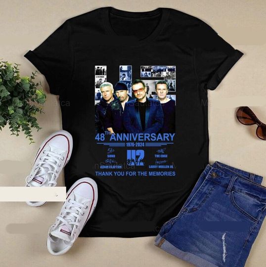 U2 Rock Band Shirt, 90S Vintage U2 Band Shirt, U2 48 Years 1976-2024 T-Shirt