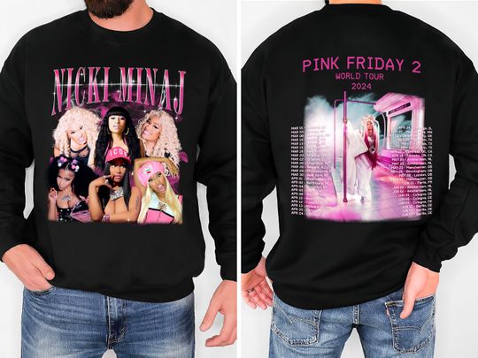 Nicki Minaj Bootleg 2Sided Shirt, Pink Friday 2 Tour Gag City Sweatshirt