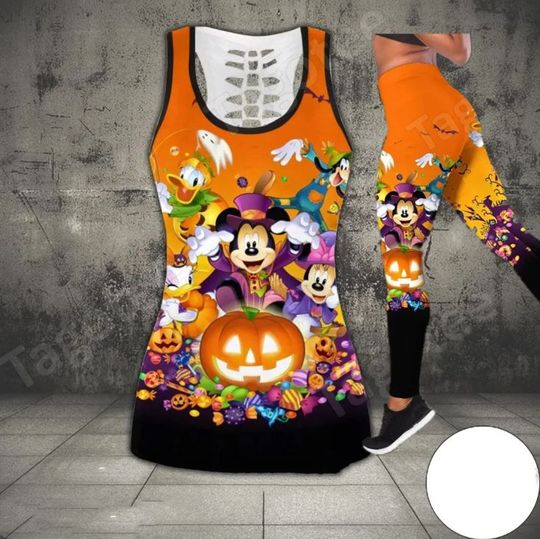 Mickey And Friends Halloween Disney Hollow Tank Top Legging Set, Disney Hollow Tank Top, Disney Leggings