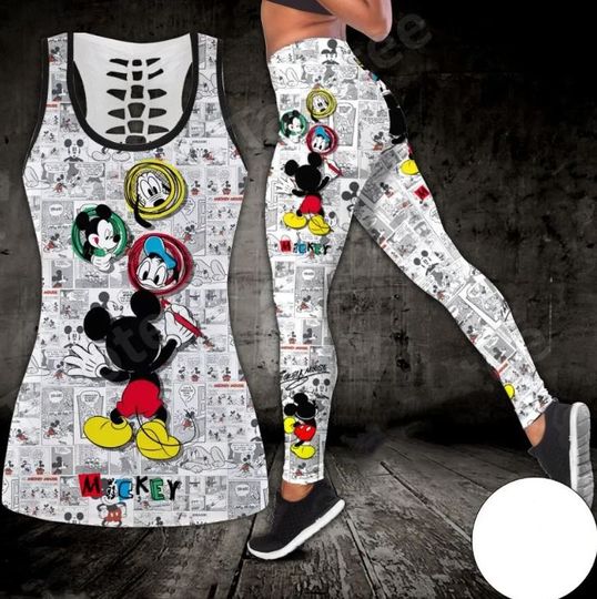 Mickey And Friends Disney Hollow Tank Top Legging Set, Disney Hollow Tank Top, Disney Leggings