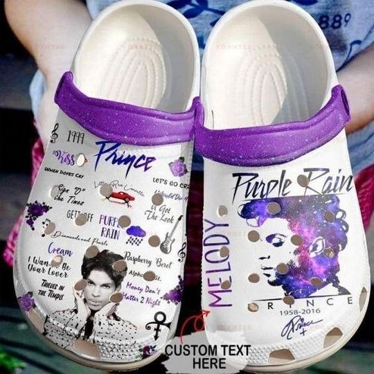 Custom Name Prince Purple Music Slippers, Love Prince Clogs