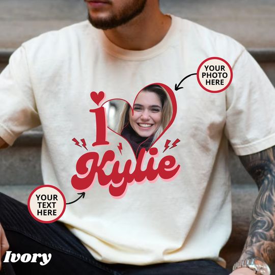 I Love Shirt, Valentine Custom Photo Shirt, Girlfriend Shirt, Valentine Day Tee, Boyfriend Gift