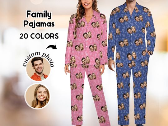 Custom Photo Pajamas, Personalized Face Pajamas Sets