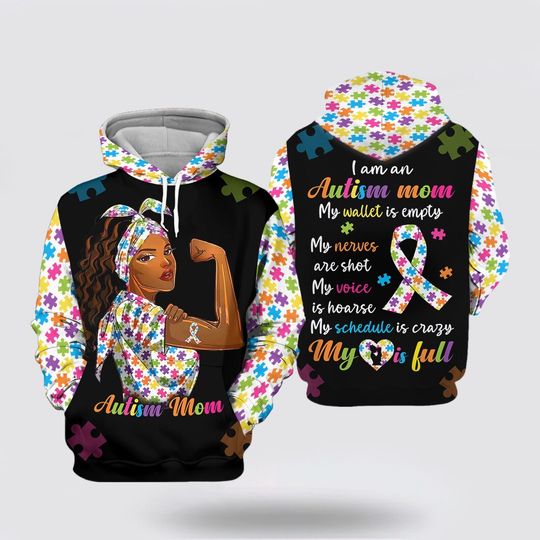 Autism Mom 3D All Over Printed Clothes Hoodie , Autism Mom Hoodie