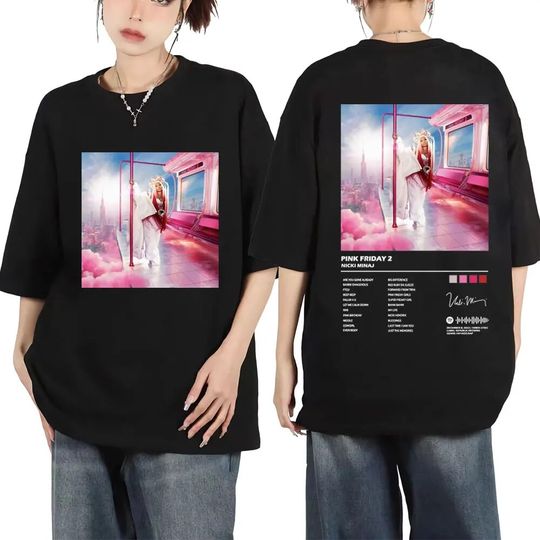 Rapper Nicki Minaj Printed T-shirt Pink Friday 2 Album Graphic T Shirts