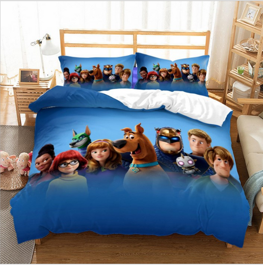 Scooby Doo Bedding Set Christmas Gift Quilt Cover Duvet Cover Pillowcase Bed Set