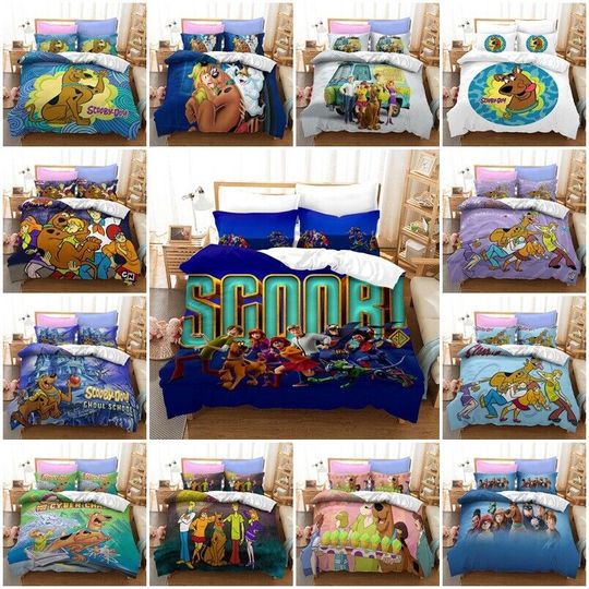 Scooby-Doo Dog Doona Duvet Cover Pillowcase Bedding Set