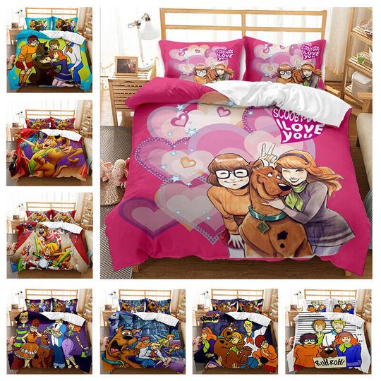 Scooby Doo Bedding Set 2Pcs 3Pcs Quilt Duvet Cover Pillowcase Single Double Size