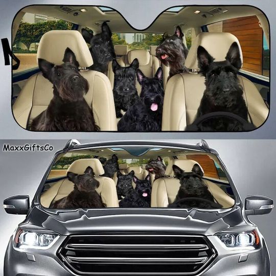 Scottish terrier car sun shade, scottish terrier windshield