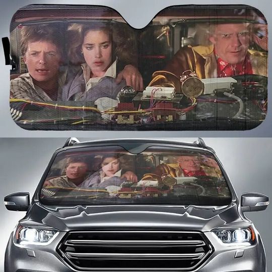 Back To The Future Marty McFly and Emmett Brown Car Sun Shade