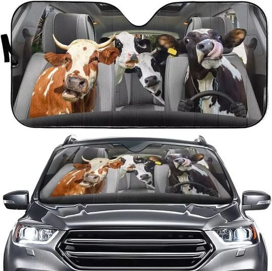 Farm Cow Animal Driver Car Sun Sunshade