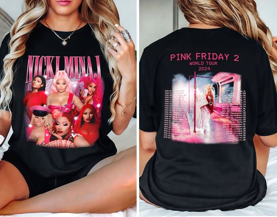 Nicki Minaj Bootleg Double Sided Shirt, Rapper Homage Graphic Double Sided Shirt