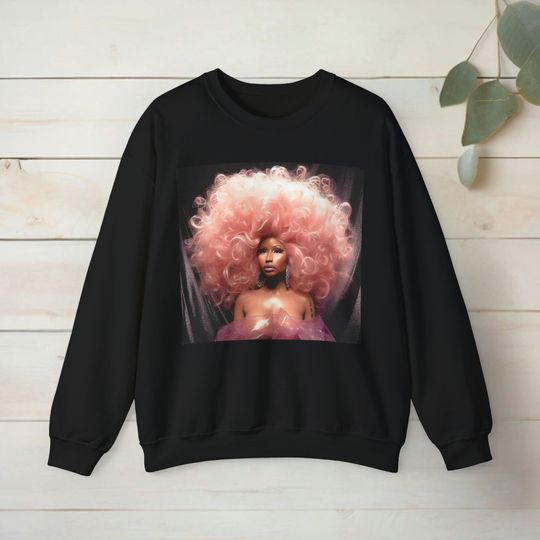 Nicki Minaj Big Hair Crewneck Sweatshirt, Pink Friday 2