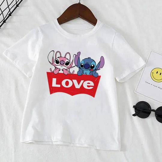 Kawaii Disney Stitch Boy Girl Clothes Cartoon Baby T-shirt
