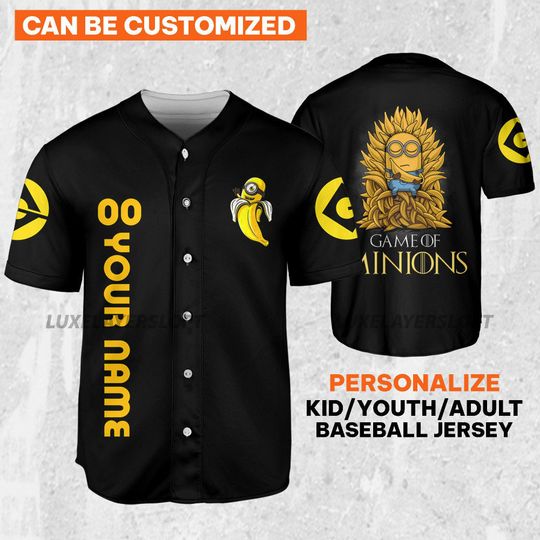 Minions Game Of Minions Baseball Jersey, Custom Name Minions Jersey, Family Vacation Shirt