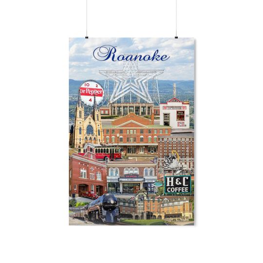 Roanoke Poster, Premium Matte Vertical Posters