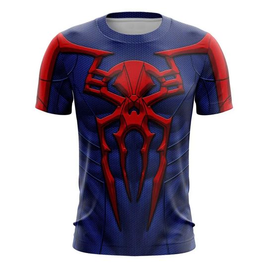 Summer men's cartoon anime clothing children's Disney Spider Man 2099 3D T-shirt