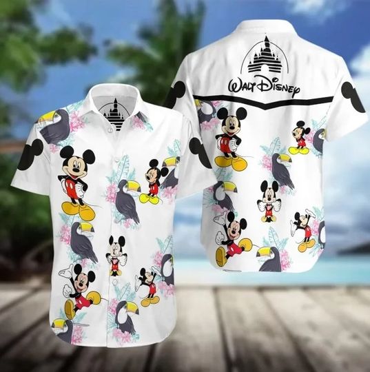 Disney Hawaiian Shirt, Summer Beach Trip Family Shirt, Mickey Mouse Hawaiian
