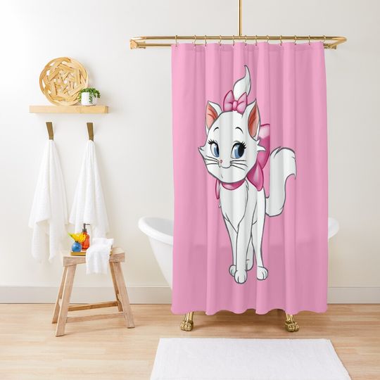 Marie Cat Disney Shower Curtain, Disney Bathroom Decor