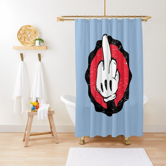 Funny Mickey Mouse Disney Shower Curtain, Disney Bathroom Decor