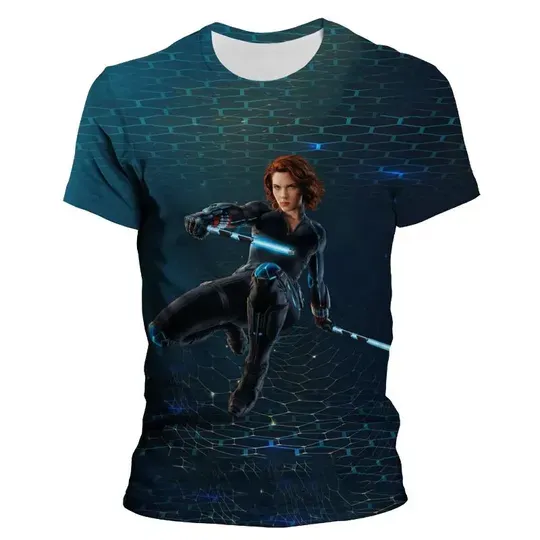 Marvel Hero Black Widow 3D Print T Shirt
