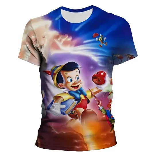 Disney Pinocchio 3D Print Cartoon Anime Children T Shirt