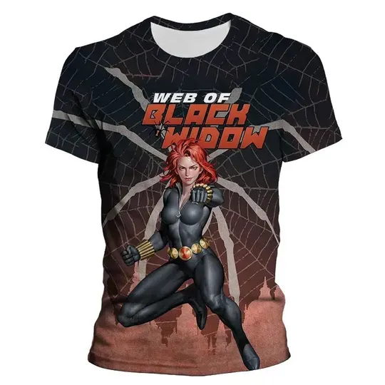 Marvel Hero Black Widow 3D Print T Shirt