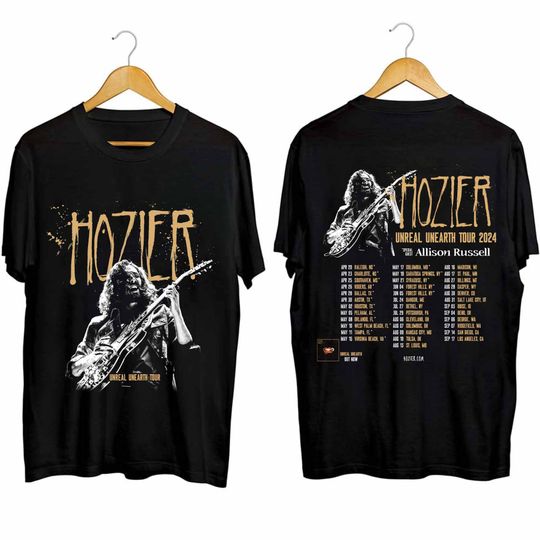 Hozier 2024 Tour Vintage Shirt, Hozier Unreal Unearth Tour 2024 Shirt