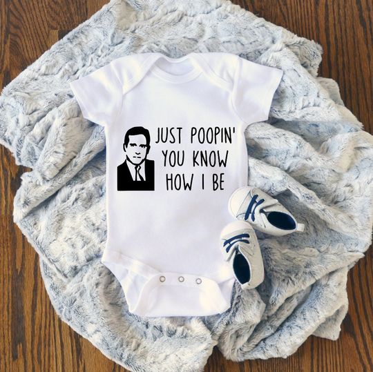 THE OFFICE: Just Poopin', The Office Onesie, The Office Bodysuit