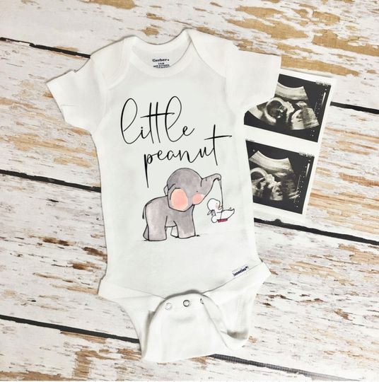 Little Peanut Onesie | Elephant Onesie | Expecting Mom Gift