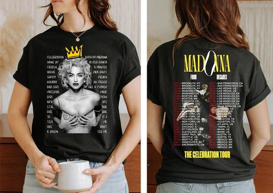 Madonna The Celebration Tour Four Decades Music Tour 2024 Two-Sided Shirt