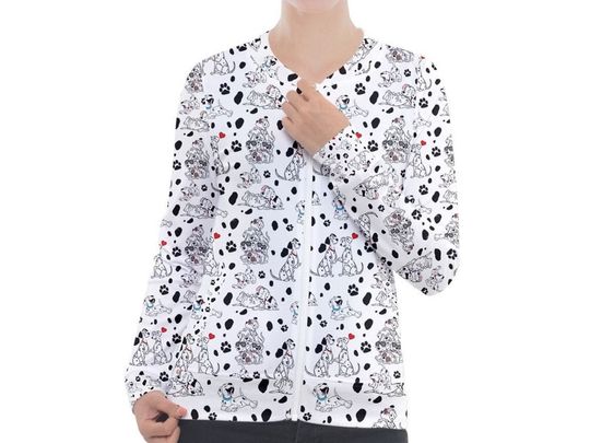 101 Dalmatians Jacket | Dalmatians Zip-up Jacket | Disney Nurse Jacket