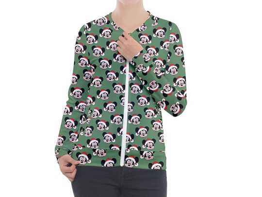 Mickey Santa Zip-up Jacket | Mickey Christmas Jacket | Disney Jacket