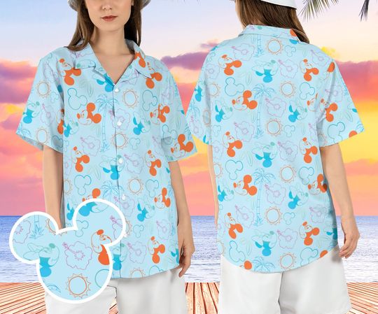 Mickey Minnie Mouse Beach Hawaiian Shirt