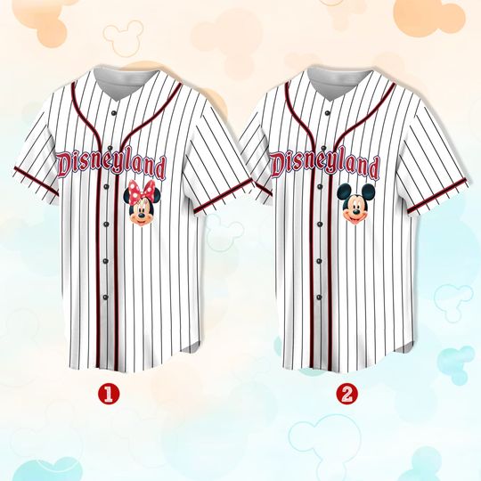Personalized Disneyland Baseball Jersey, Custom Name Mickey Minnie Jersey